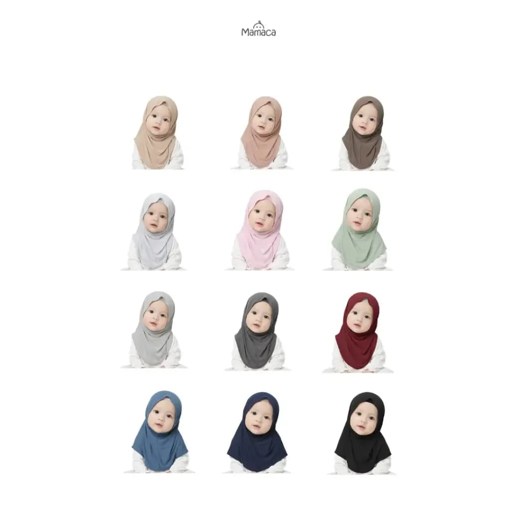 Mamaca Hijab Instan Bayi Meleyot, Kerudung Bayi Jersey Premium Adem All Size